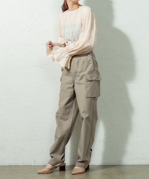 mystic（ミスティック）の「ハイウエストカーゴパンツ（その他パンツ・レディース・ベージュ/チャコールグレー/カーキ・2/1）」の12枚目の写真