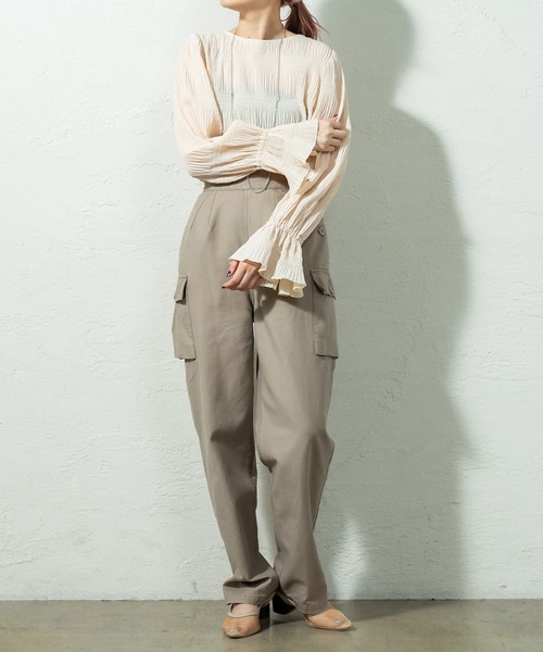 mystic（ミスティック）の「ハイウエストカーゴパンツ（その他パンツ・レディース・ベージュ/チャコールグレー/カーキ・2/1）」の15枚目の写真