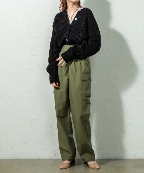 mystic（ミスティック）の「ハイウエストカーゴパンツ（その他パンツ・レディース・ベージュ/チャコールグレー/カーキ・2/1）」の22枚目の写真