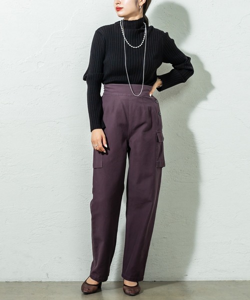 mystic（ミスティック）の「ハイウエストカーゴパンツ（その他パンツ・レディース・ベージュ/チャコールグレー/カーキ・2/1）」の8枚目の写真