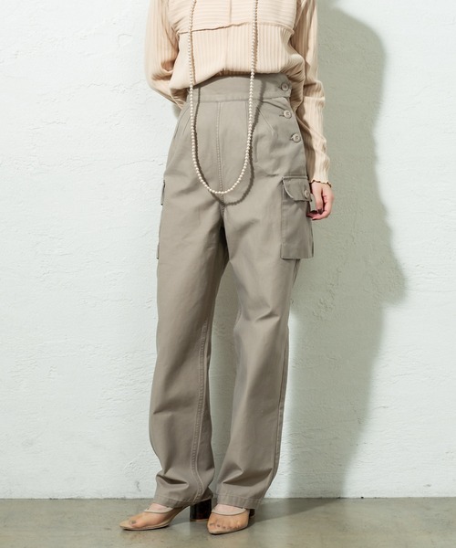 mystic（ミスティック）の「ハイウエストカーゴパンツ（その他パンツ・レディース・ベージュ/チャコールグレー/カーキ・2/1）」の4枚目の写真