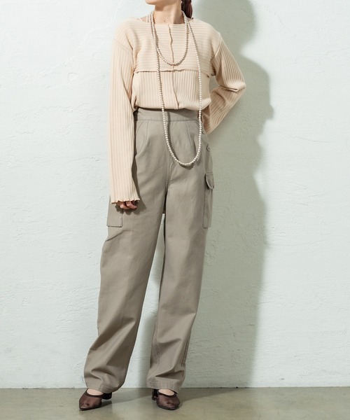 mystic（ミスティック）の「ハイウエストカーゴパンツ（その他パンツ・レディース・ベージュ/チャコールグレー/カーキ・2/1）」の14枚目の写真