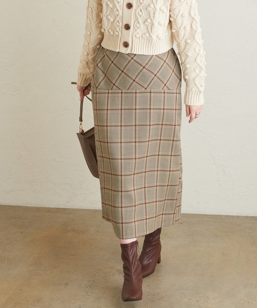 natural couture（ナチュラルクチュール）の「切替デザインセミタイトスカート（スカート・レディース・ダークブラウン/ライトベージュ/その他1/その他3・FREE）」の3枚目の写真