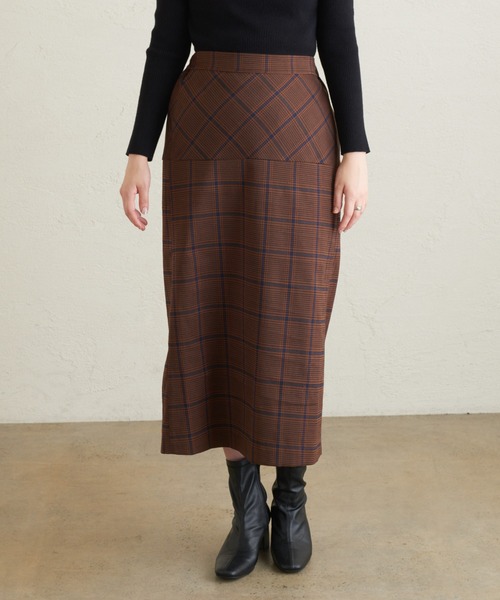 natural couture（ナチュラルクチュール）の「切替デザインセミタイトスカート（スカート・レディース・ダークブラウン/ライトベージュ/その他1/その他3・FREE）」の5枚目の写真