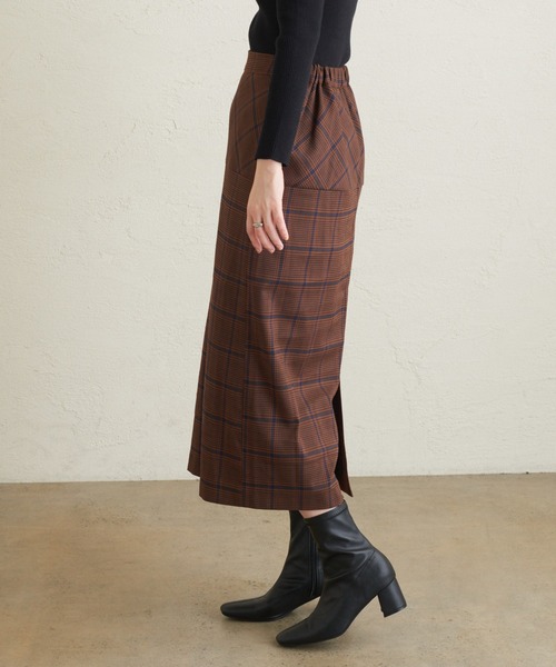 natural couture（ナチュラルクチュール）の「切替デザインセミタイトスカート（スカート・レディース・ダークブラウン/ライトベージュ/その他1/その他3・FREE）」の6枚目の写真