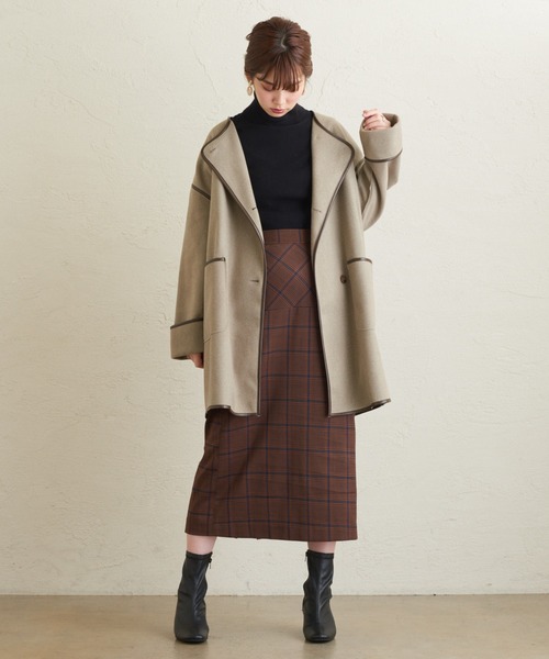 natural couture（ナチュラルクチュール）の「切替デザインセミタイトスカート（スカート・レディース・ダークブラウン/ライトベージュ/その他1/その他3・FREE）」の19枚目の写真