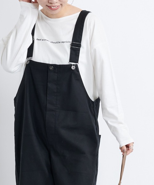 DouDou（ドゥドゥ）の「ロゴT（Tシャツ/カットソー・レディース・チャコールグレー/ベージュ/オフホワイト・FREE）」の2枚目の写真