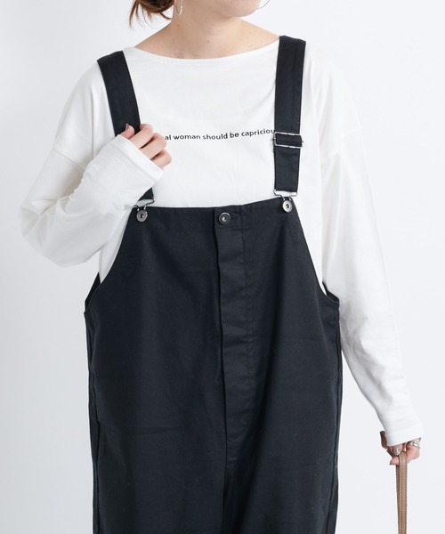 DouDou（ドゥドゥ）の「ロゴT（Tシャツ/カットソー・レディース・チャコールグレー/ベージュ/オフホワイト・FREE）」の4枚目の写真