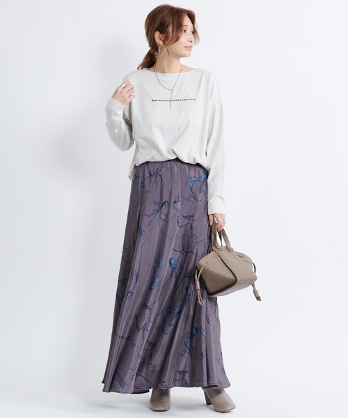 DouDou（ドゥドゥ）の「ロゴT（Tシャツ/カットソー・レディース・チャコールグレー/ベージュ/オフホワイト・FREE）」の13枚目の写真