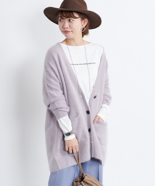 DouDou（ドゥドゥ）の「ロゴT（Tシャツ/カットソー・レディース・チャコールグレー/ベージュ/オフホワイト・FREE）」の5枚目の写真