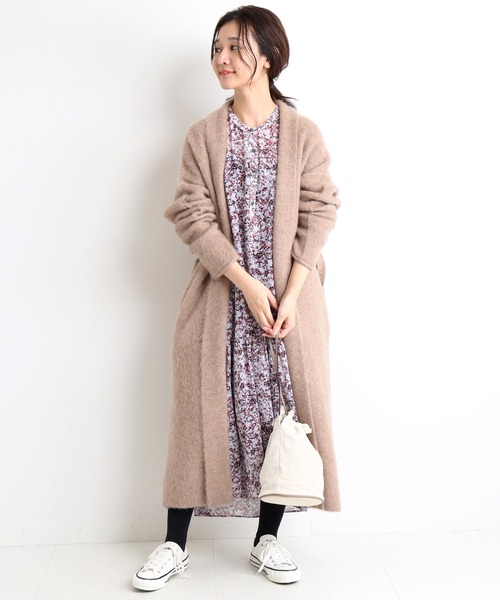 セール】アートプリントギャザーワンピース【手洗い可能