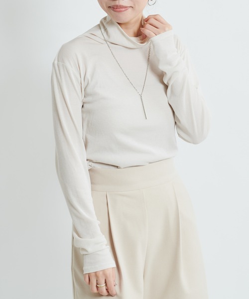 DouDou(ドゥドゥ)の「シアータートル(Tシャツ/カットソー・レディース・ブラック/オフホワイト/グレイッシュベージュ・FREE)」の17枚目の写真