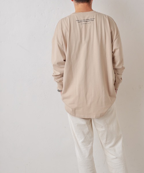 natural couture(ナチュラルクチュール)の「重ね着しやすいシャツテールロゴT Lサイズ(Tシャツ/カットソー・レディース・ブラック/ベージュ/アイボリー・LARGE)」の3枚目の写真