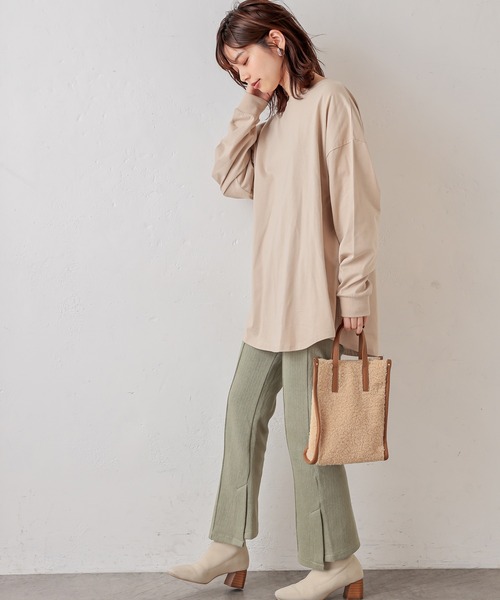 natural couture(ナチュラルクチュール)の「重ね着しやすいシャツテールロゴT Lサイズ(Tシャツ/カットソー・レディース・ブラック/ベージュ/アイボリー・LARGE)」の18枚目の写真