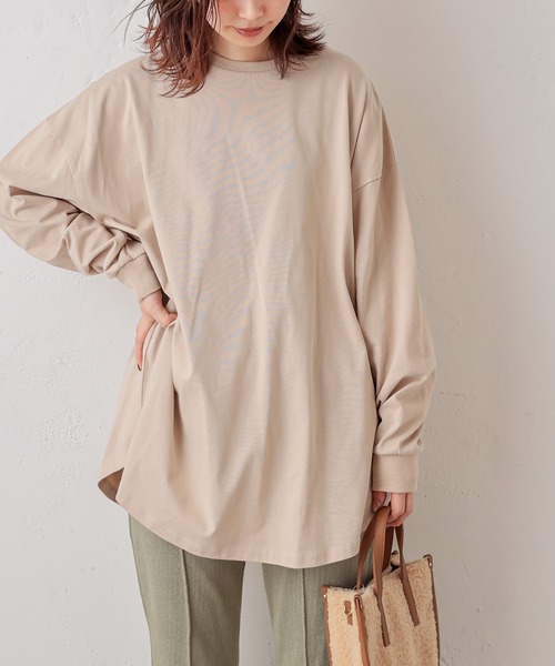 natural couture(ナチュラルクチュール)の「重ね着しやすいシャツテールロゴT Lサイズ(Tシャツ/カットソー・レディース・ブラック/ベージュ/アイボリー・LARGE)」の16枚目の写真