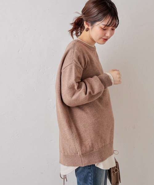 natural couture(ナチュラルクチュール)の「重ね着しやすいシャツテールロゴT Lサイズ(Tシャツ/カットソー・レディース・ブラック/ベージュ/アイボリー・LARGE)」の4枚目の写真