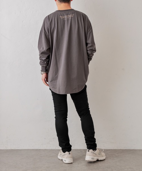 natural couture(ナチュラルクチュール)の「重ね着しやすいシャツテールロゴT Lサイズ(Tシャツ/カットソー・レディース・ブラック/ベージュ/アイボリー・LARGE)」の10枚目の写真