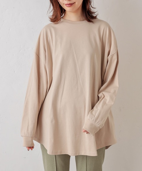 natural couture(ナチュラルクチュール)の「重ね着しやすいシャツテールロゴT Lサイズ(Tシャツ/カットソー・レディース・ブラック/ベージュ/アイボリー・LARGE)」の19枚目の写真
