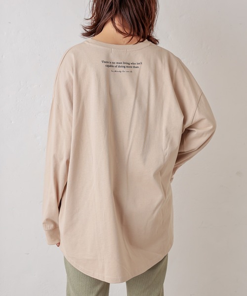 natural couture(ナチュラルクチュール)の「重ね着しやすいシャツテールロゴT Lサイズ(Tシャツ/カットソー・レディース・ブラック/ベージュ/アイボリー・LARGE)」の21枚目の写真