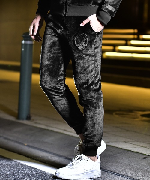 SOMEDIFF】モコモコフリース素材ジップパーカー+ジョガーパンツ