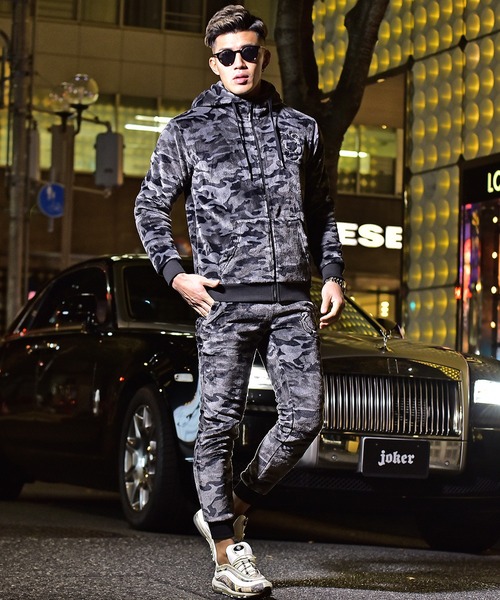 SOMEDIFF】モコモコフリース素材ジップパーカー+ジョガーパンツ