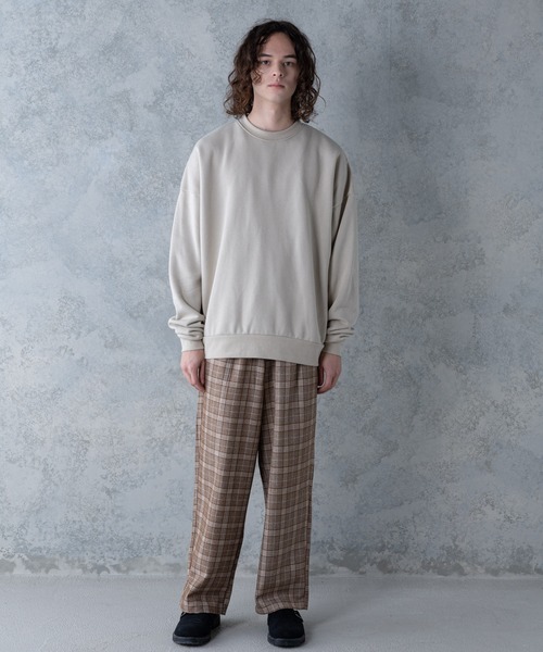 UNIIT(ユニット)の「【UNIIT】ワイドチェックパンツ ワイドシルエット チェック柄 ウエスト紐仕様(その他パンツ・メンズ・チャコールグレー/ブラック/ベージュ・MEDIUM/LARGE)」の13枚目の写真