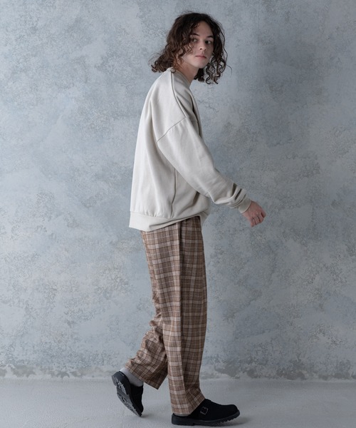 UNIIT(ユニット)の「【UNIIT】ワイドチェックパンツ ワイドシルエット チェック柄 ウエスト紐仕様(その他パンツ・メンズ・チャコールグレー/ブラック/ベージュ・MEDIUM/LARGE)」の9枚目の写真