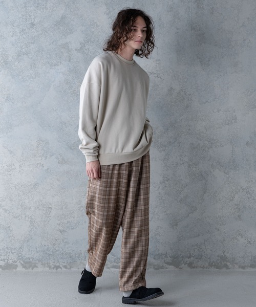 UNIIT(ユニット)の「【UNIIT】ワイドチェックパンツ ワイドシルエット チェック柄 ウエスト紐仕様(その他パンツ・メンズ・チャコールグレー/ブラック/ベージュ・MEDIUM/LARGE)」の18枚目の写真