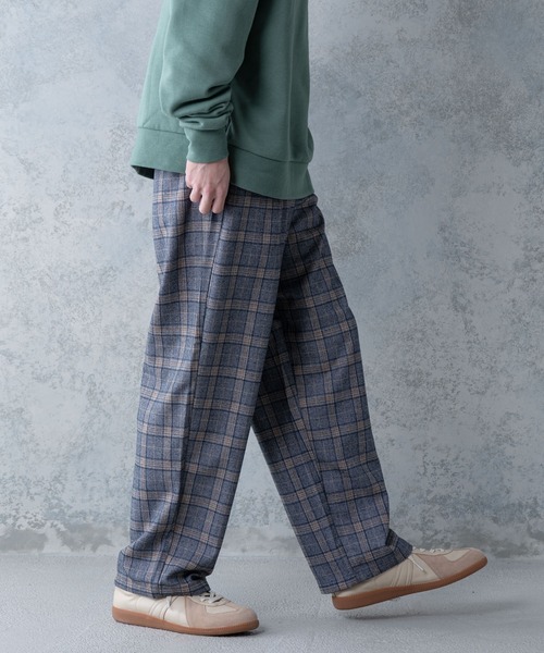 UNIIT(ユニット)の「【UNIIT】ワイドチェックパンツ ワイドシルエット チェック柄 ウエスト紐仕様(その他パンツ・メンズ・チャコールグレー/ブラック/ベージュ・MEDIUM/LARGE)」の20枚目の写真