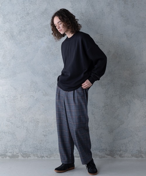 UNIIT(ユニット)の「【UNIIT】ワイドチェックパンツ ワイドシルエット チェック柄 ウエスト紐仕様(その他パンツ・メンズ・チャコールグレー/ブラック/ベージュ・MEDIUM/LARGE)」の7枚目の写真