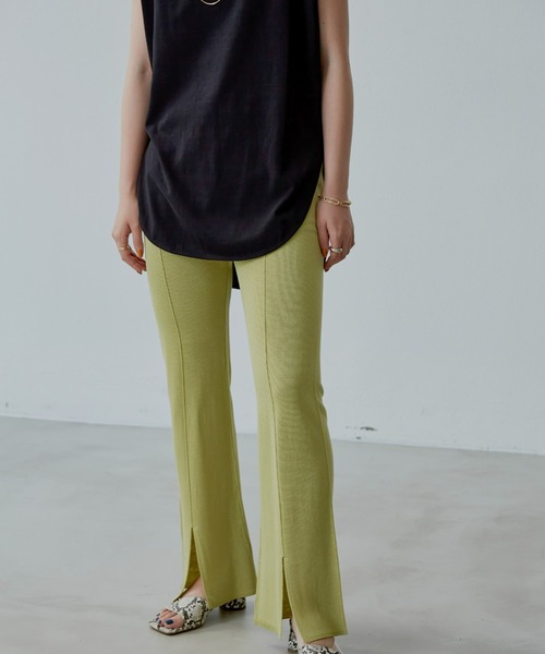 Aunt Marie's（アントマリーズ）の「センターラインシアーニットパンツ / AUNT MARIE'S（その他パンツ・レディース・ライトパープル/ブラック/ライトグリーン/ベージュ・SMALL/FREE）」の4枚目の写真