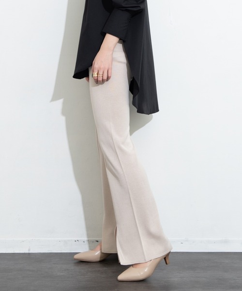 Aunt Marie's（アントマリーズ）の「センターラインシアーニットパンツ / AUNT MARIE'S（その他パンツ・レディース・ライトパープル/ブラック/ライトグリーン/ベージュ・SMALL/FREE）」の5枚目の写真