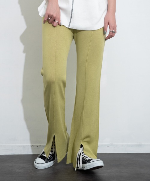 Aunt Marie's（アントマリーズ）の「センターラインシアーニットパンツ / AUNT MARIE'S（その他パンツ・レディース・ライトパープル/ブラック/ライトグリーン/ベージュ・SMALL/FREE）」の6枚目の写真