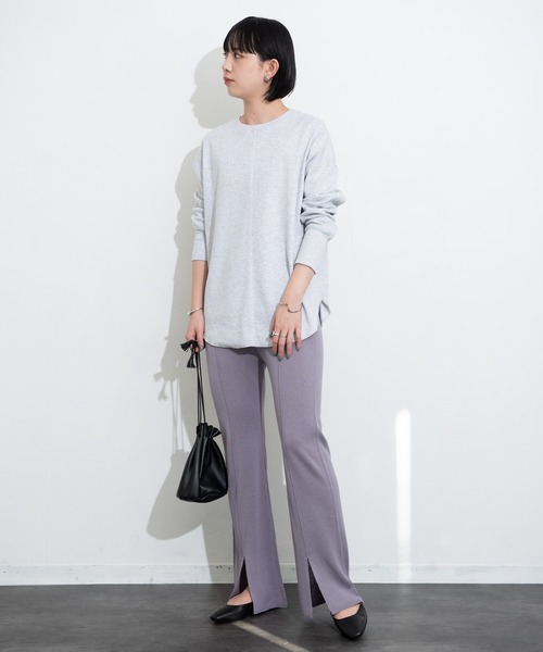 Aunt Marie's（アントマリーズ）の「センターラインシアーニットパンツ / AUNT MARIE'S（その他パンツ・レディース・ライトパープル/ブラック/ライトグリーン/ベージュ・SMALL/FREE）」の9枚目の写真