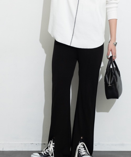 Aunt Marie's（アントマリーズ）の「センターラインシアーニットパンツ / AUNT MARIE'S（その他パンツ・レディース・ライトパープル/ブラック/ライトグリーン/ベージュ・SMALL/FREE）」の11枚目の写真