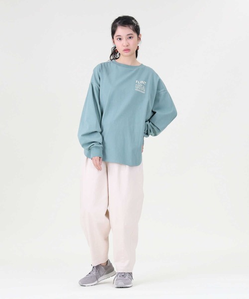 RAG MACHINE（ラグマシーン）の「【RAG MACHINE】バックロゴロンＴ（Tシャツ/カットソー・レディース・オフホワイト/ベージュ/グリーン・L/M）」の11枚目の写真