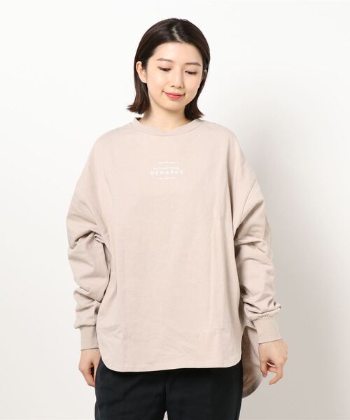 RAG MACHINE（ラグマシーン）の「【RAG MACHINE】バックロゴロンＴ（Tシャツ/カットソー・レディース・オフホワイト/ベージュ/グリーン・L/M）」の9枚目の写真