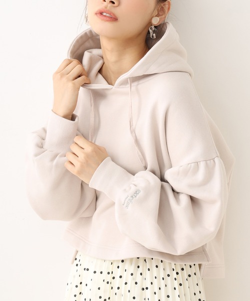 one after another NICE CLAUP(ワンアフターアナザーナイスクラップ)の「パステルショートパーカー(Tシャツ/カットソー・レディース・ベージュ/ピンク/ラベンダー/サックスブルー/オフホワイト・FREE)」の2枚目の写真