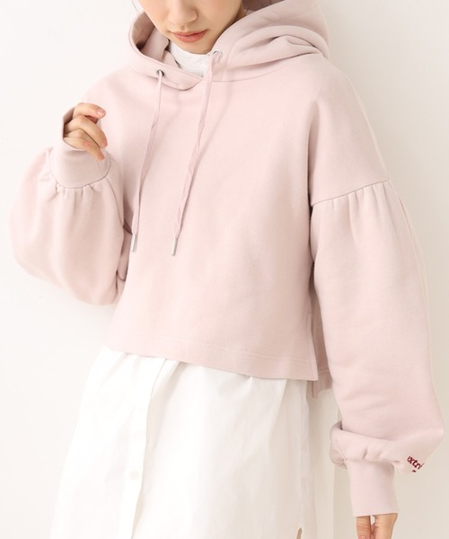 one after another NICE CLAUP(ワンアフターアナザーナイスクラップ)の「パステルショートパーカー(Tシャツ/カットソー・レディース・ベージュ/ピンク/ラベンダー/サックスブルー/オフホワイト・FREE)」の5枚目の写真