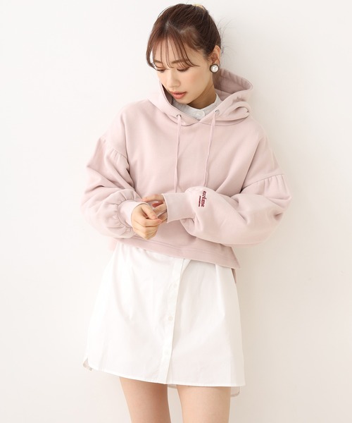 one after another NICE CLAUP(ワンアフターアナザーナイスクラップ)の「パステルショートパーカー(Tシャツ/カットソー・レディース・ベージュ/ピンク/ラベンダー/サックスブルー/オフホワイト・FREE)」の17枚目の写真