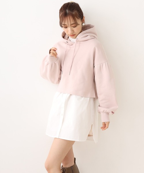 one after another NICE CLAUP(ワンアフターアナザーナイスクラップ)の「パステルショートパーカー(Tシャツ/カットソー・レディース・ベージュ/ピンク/ラベンダー/サックスブルー/オフホワイト・FREE)」の19枚目の写真