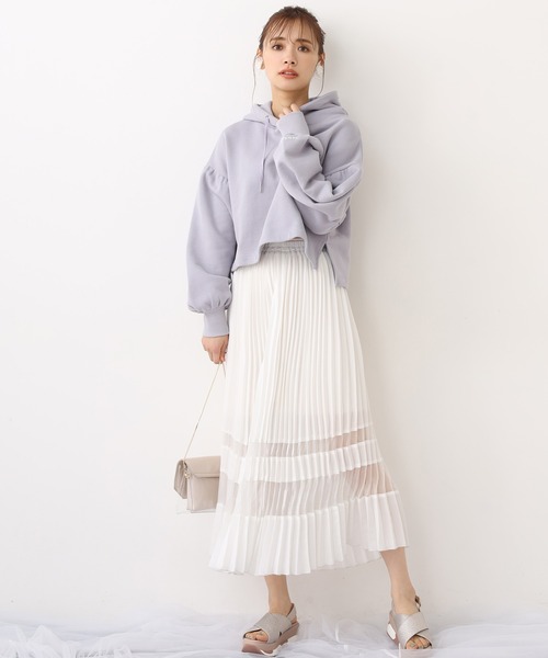 one after another NICE CLAUP(ワンアフターアナザーナイスクラップ)の「パステルショートパーカー(Tシャツ/カットソー・レディース・ベージュ/ピンク/ラベンダー/サックスブルー/オフホワイト・FREE)」の20枚目の写真