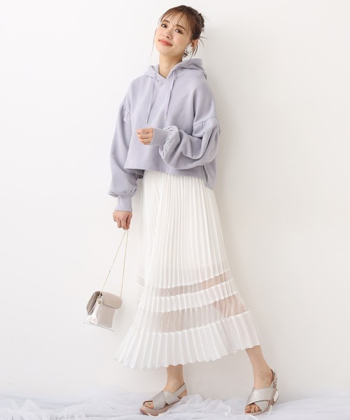 one after another NICE CLAUP(ワンアフターアナザーナイスクラップ)の「パステルショートパーカー(Tシャツ/カットソー・レディース・ベージュ/ピンク/ラベンダー/サックスブルー/オフホワイト・FREE)」の21枚目の写真