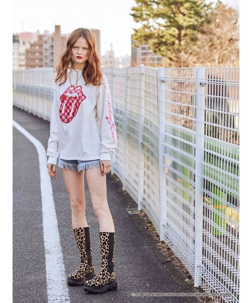 jouetie（ジュエティ）の「The Rolling Stones コラボロンT（Tシャツ/カットソー・レディース・ブラック/レッド/オフホワイト・MEDIUM）」の7枚目の写真