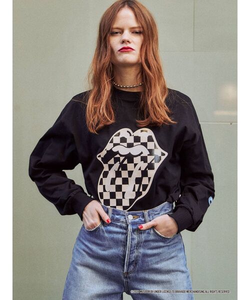 jouetie（ジュエティ）の「The Rolling Stones コラボロンT（Tシャツ/カットソー・レディース・ブラック/レッド/オフホワイト・MEDIUM）」の8枚目の写真