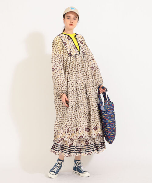 BEAMS BOY（ビームスボーイ）の「trepied × BEAMS BOY / ブロック プリント ドレス（ワンピース・レディース・ブルー/レッド系その他7・ONE SIZE）」の17枚目の写真