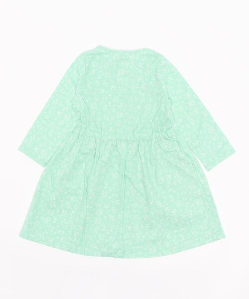RUGGEDWORKS(ラゲッドワークス)の「【親子・姉妹お揃い】麻混 前開き花柄ワンピース(ワンピース・キッズ・ライトグリーン/イエロー・110/120/140/100/130/90/150)」の3枚目の写真