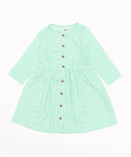 RUGGEDWORKS(ラゲッドワークス)の「【親子・姉妹お揃い】麻混 前開き花柄ワンピース(ワンピース・キッズ・ライトグリーン/イエロー・110/120/140/100/130/90/150)」の9枚目の写真