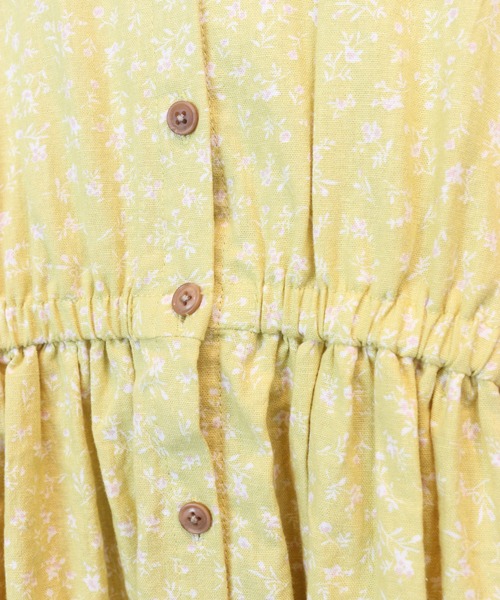 RUGGEDWORKS(ラゲッドワークス)の「【親子・姉妹お揃い】麻混 前開き花柄ワンピース(ワンピース・キッズ・ライトグリーン/イエロー・110/120/140/100/130/90/150)」の8枚目の写真