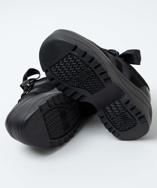 WEGO（ウィゴー）の「WEGO/リボン厚底スニーカー（スニーカー・レディース・ブラック/ブラック系その他/アイボリー・LARGE/MEDIUM）」の10枚目の写真